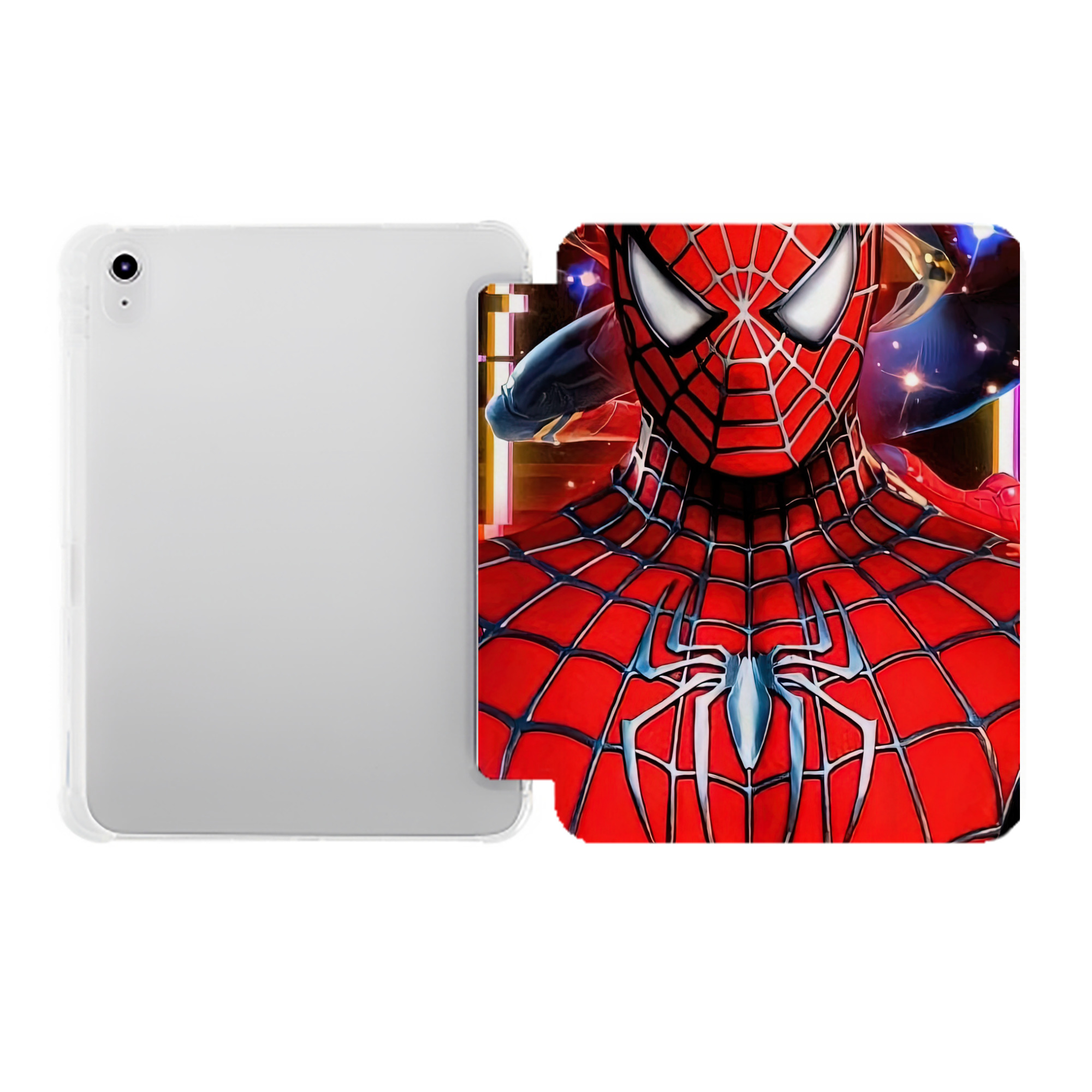 （画像用） Spider Man スパイダーマン IPad ケース ペン収納付き 三つ折りスタンド PUレザー×シリコン 対応機種9.5/10.5/10.9インチ